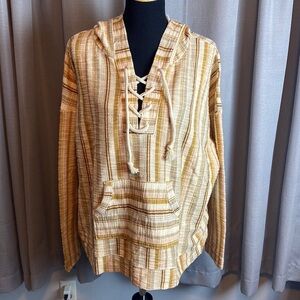 SO Women’s Lace Up Hoodie Stripes Juniors sz XXL NWT